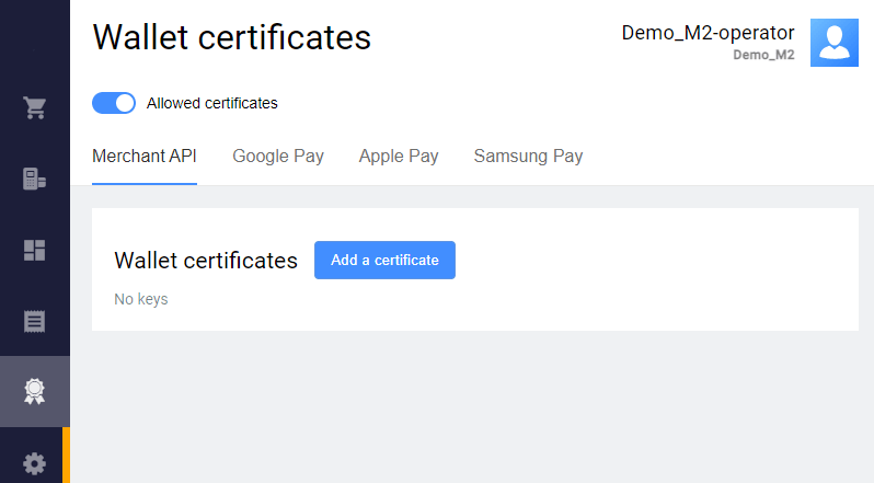 Wallet certificates